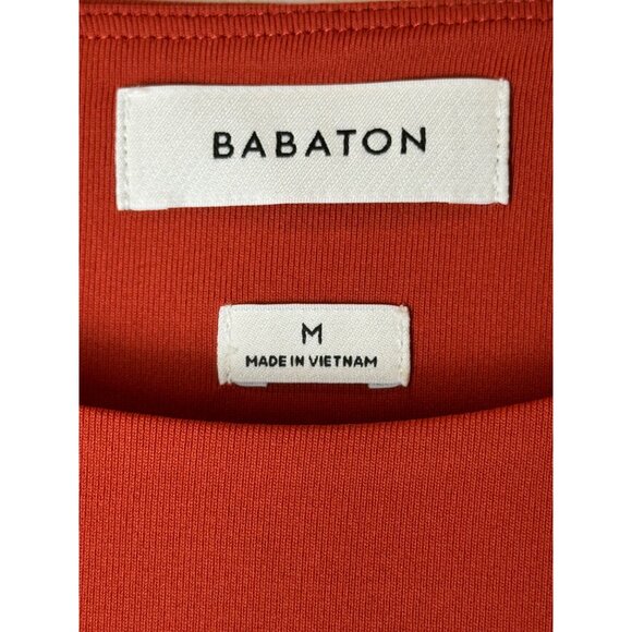 Babaton Bodysuit Women Medium Orange Red Long Sleeve Original Contour Crew - Picture 6 of 8